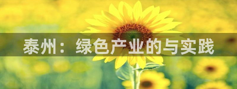 太阳集团城登录网址：泰州：绿色产业的与实践