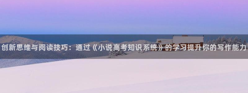 po文小说np：创新思维与阅读技巧：通过《小说高考知识系统》的学习提升你的写作能力
